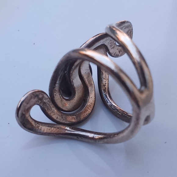 VINTAGE Artisan 925 Silver Green Stone Ring Unique *SALE PRICE THRU  FEB.19 ONLY - Picture 9 of 16